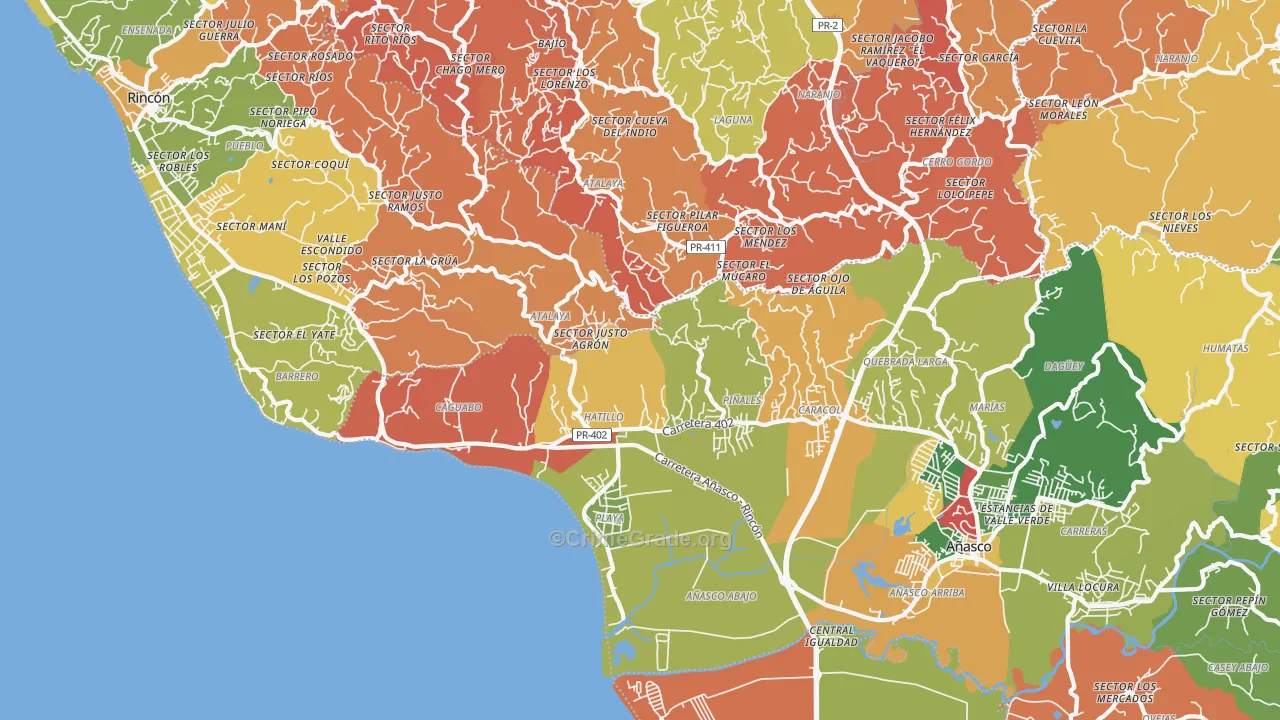Tres Hermanos, PR Map of Vandalism Rates
