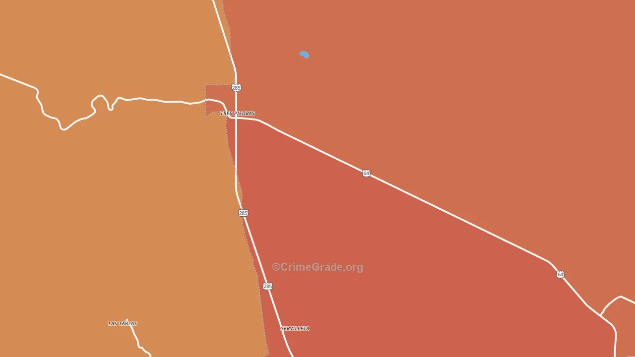Tres Piedras, NM Map of Vandalism Rates