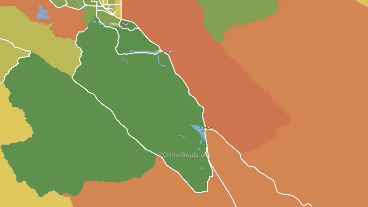 Tres Pinos, CA Map of Vandalism Rates