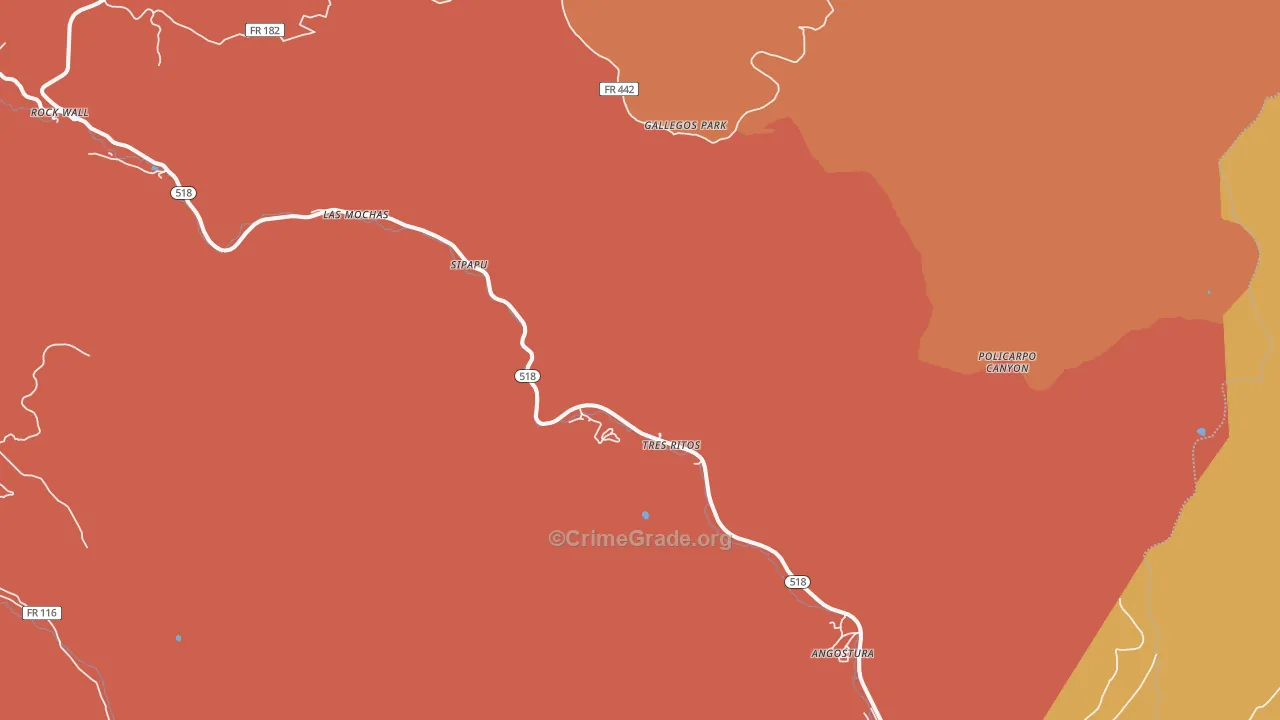 Tres Ritos, NM Map of Vandalism Rates