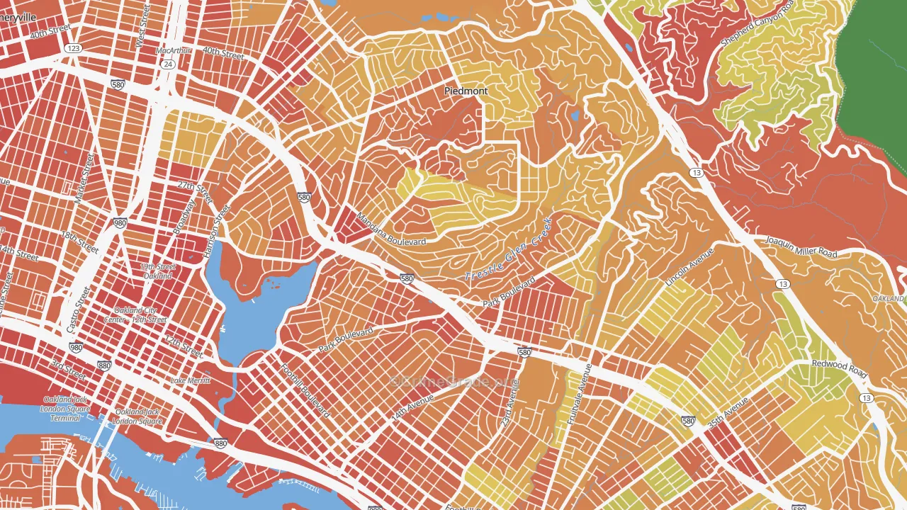 Trestle Glen, Oakland, CA Map of Vandalism Rates