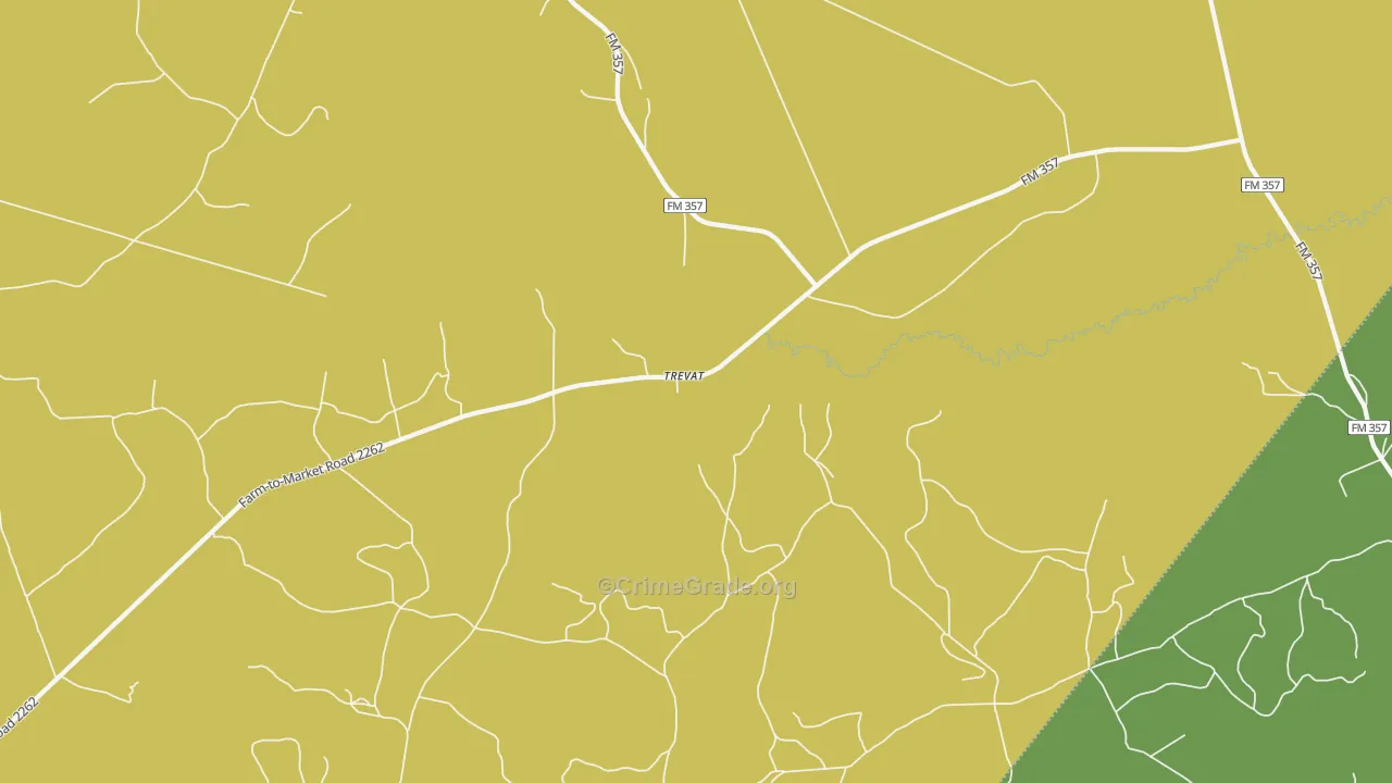 Trevat, TX Map of Vandalism Rates