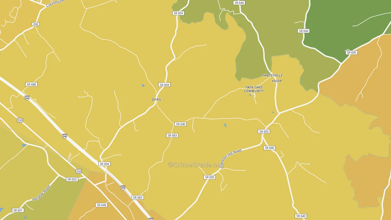 Trevilians, VA Map of Vandalism Rates
