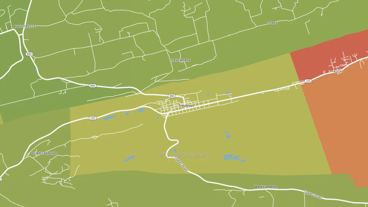 Trevorton, PA Map of Vandalism Rates