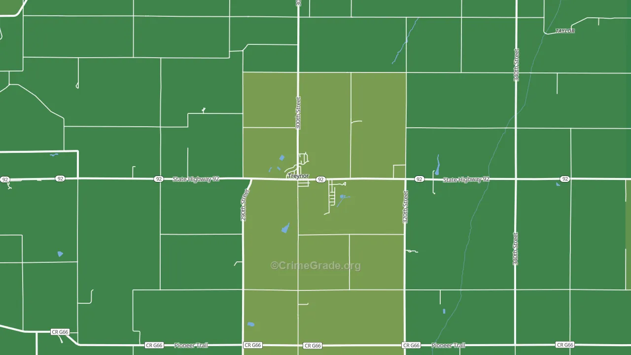 Treynor, IA Map of Vandalism Rates