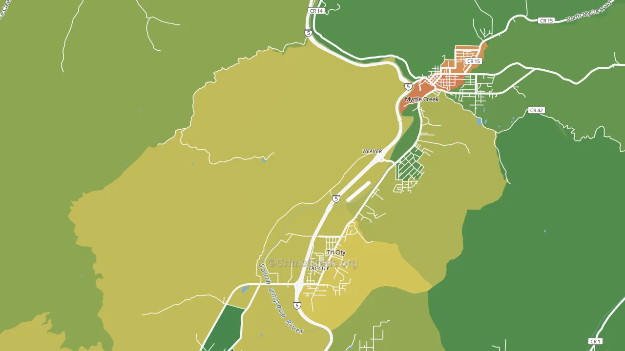 Tri-City, OR Map of Vandalism Rates