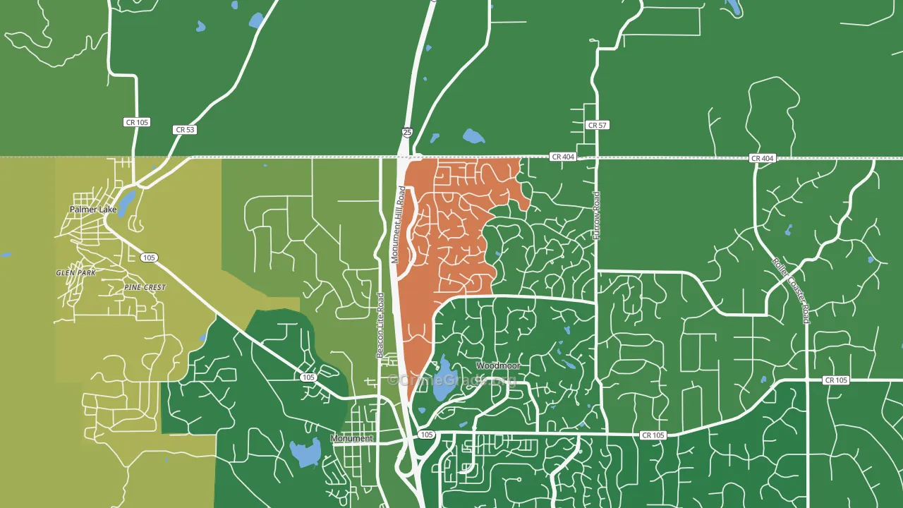 Tri-Lakes, Woodmoor, CO Map of Vandalism Rates