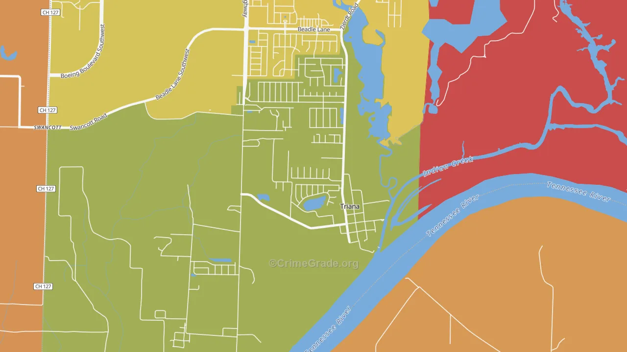 Triana, AL Map of Vandalism Rates