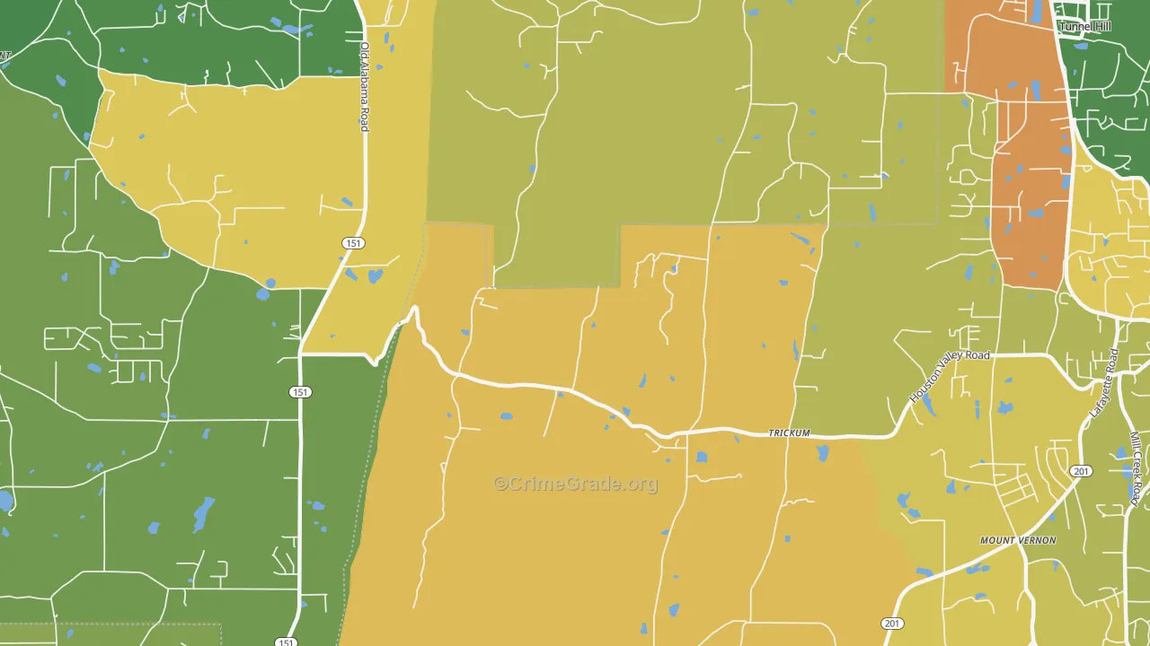 Trickum, GA Map of Vandalism Rates