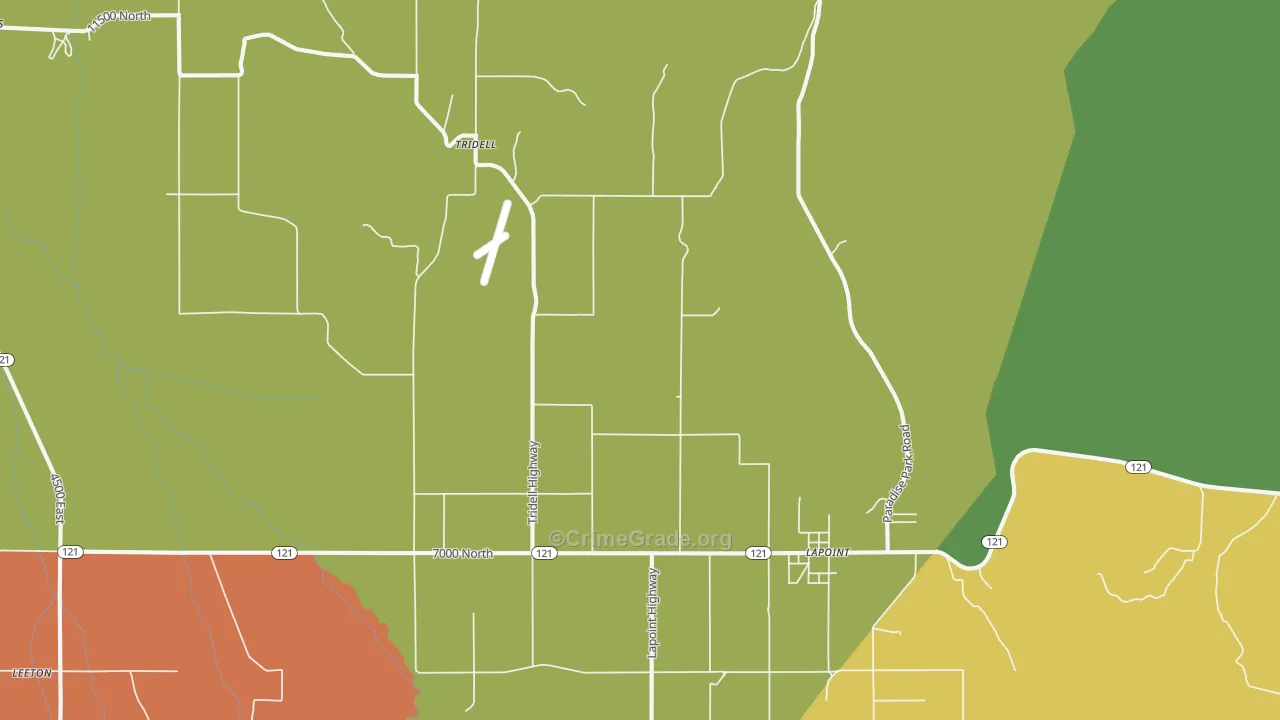 Tridell, UT Map of Vandalism Rates