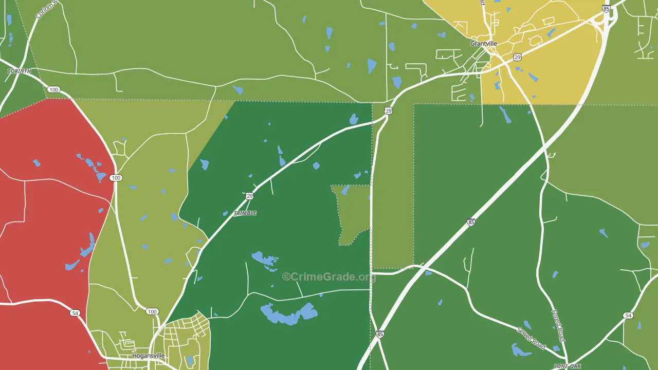 Trimble, GA Map of Vandalism Rates