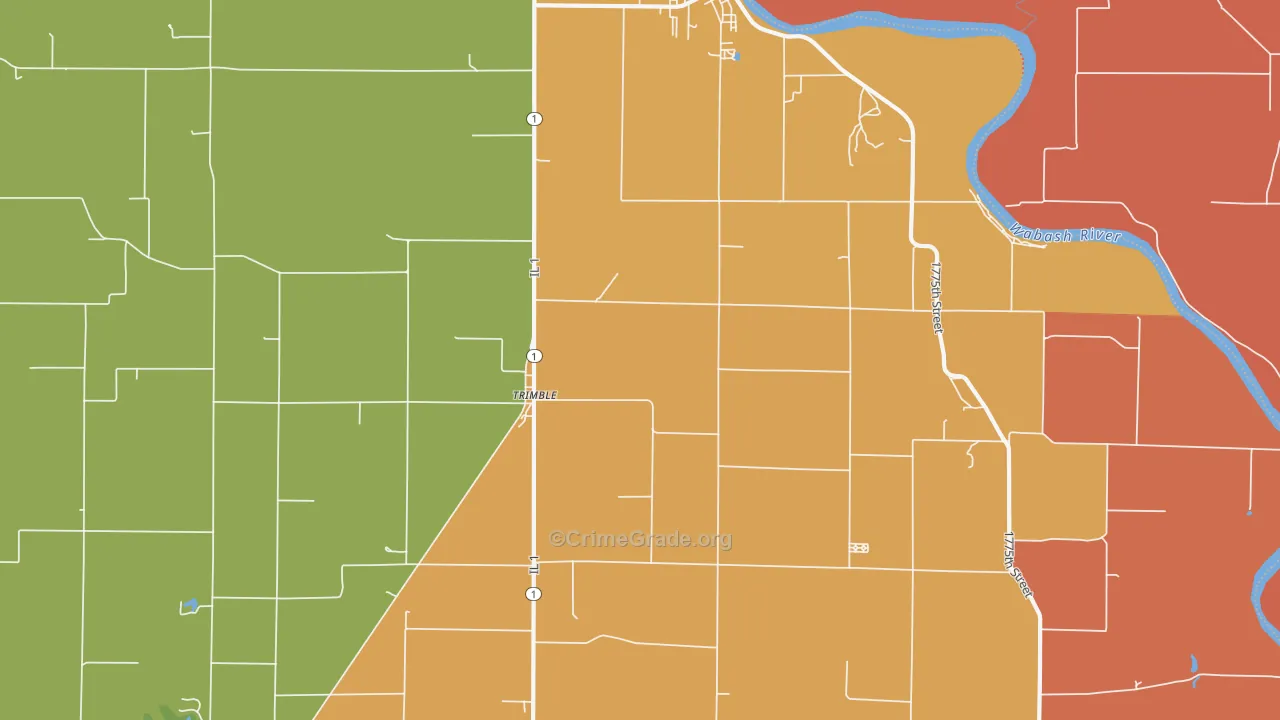 Trimble, IL Map of Vandalism Rates