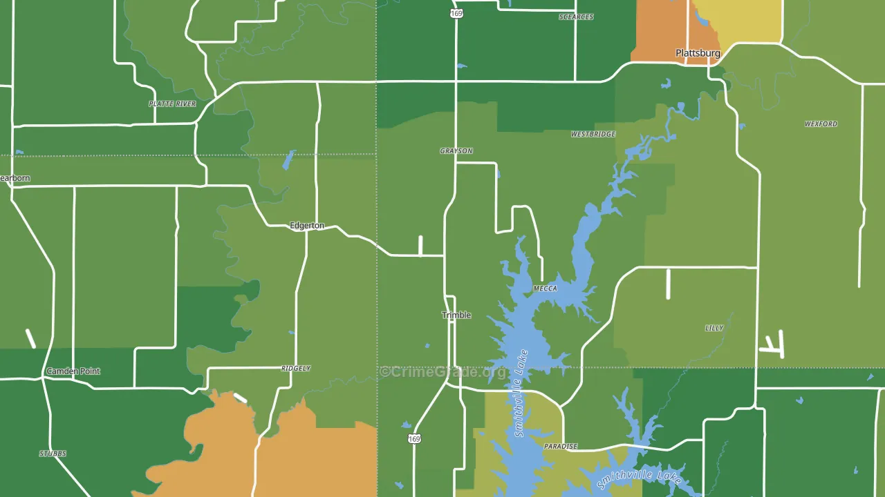 Trimble, MO Map of Vandalism Rates