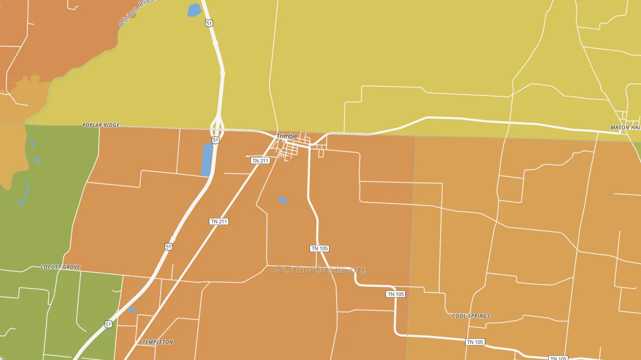 Trimble, TN Map of Vandalism Rates