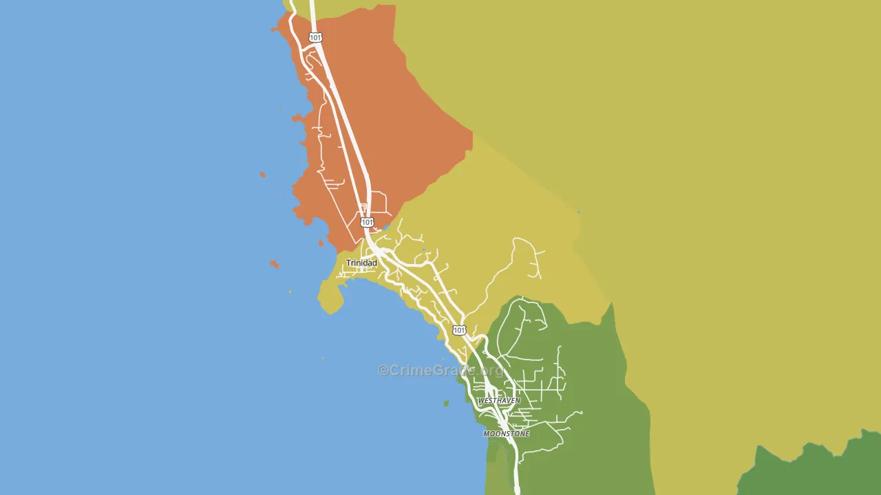 Trinidad, CA Map of Vandalism Rates