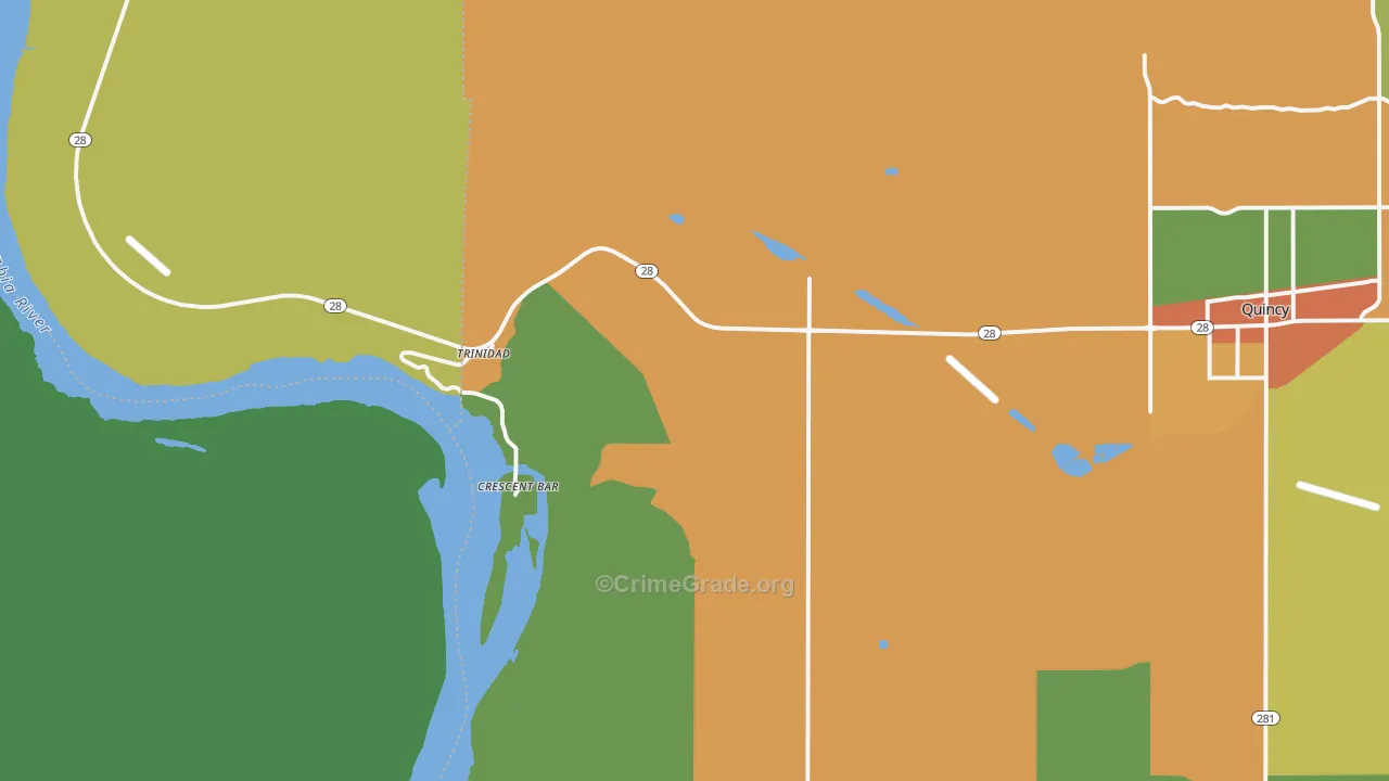 Trinidad, WA Map of Vandalism Rates