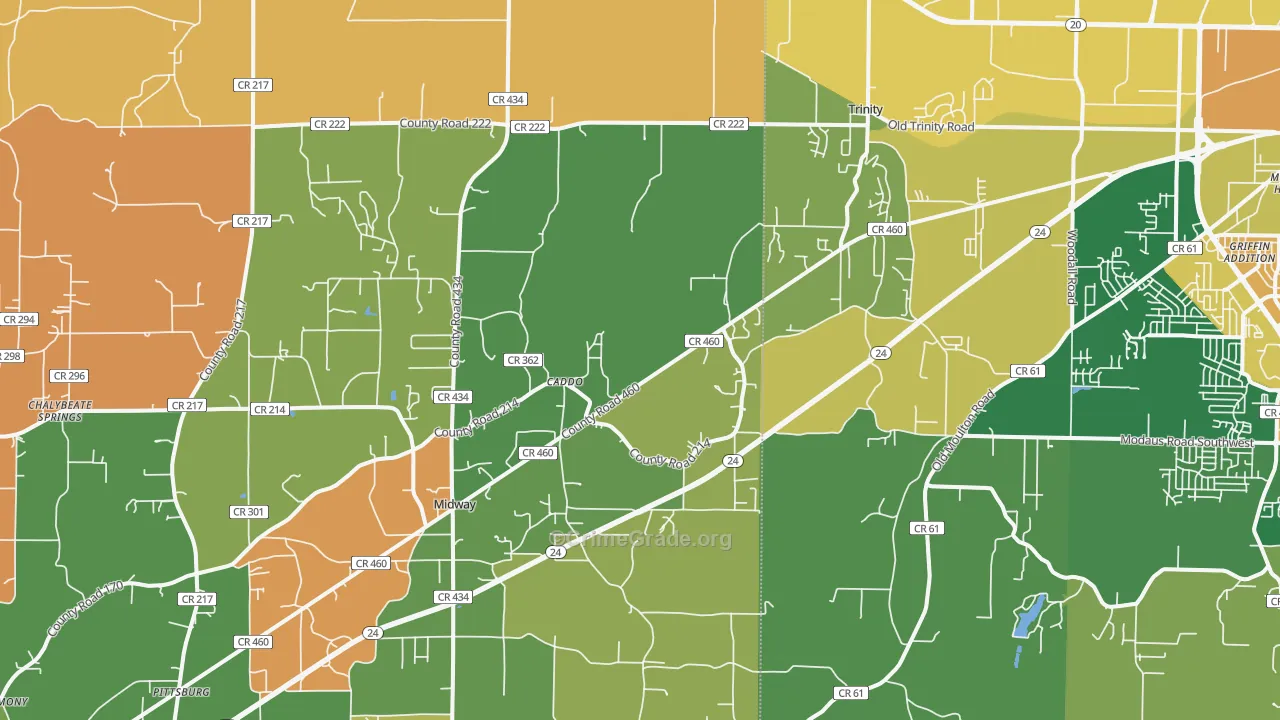 Trinity, AL Map of Vandalism Rates