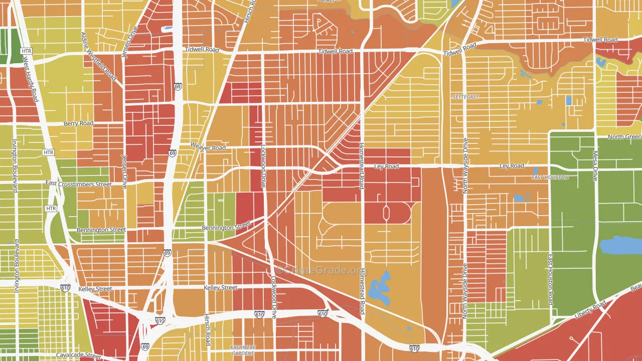 Trinity-Houston Gardens, Houston, TX Map of Vandalism Rates