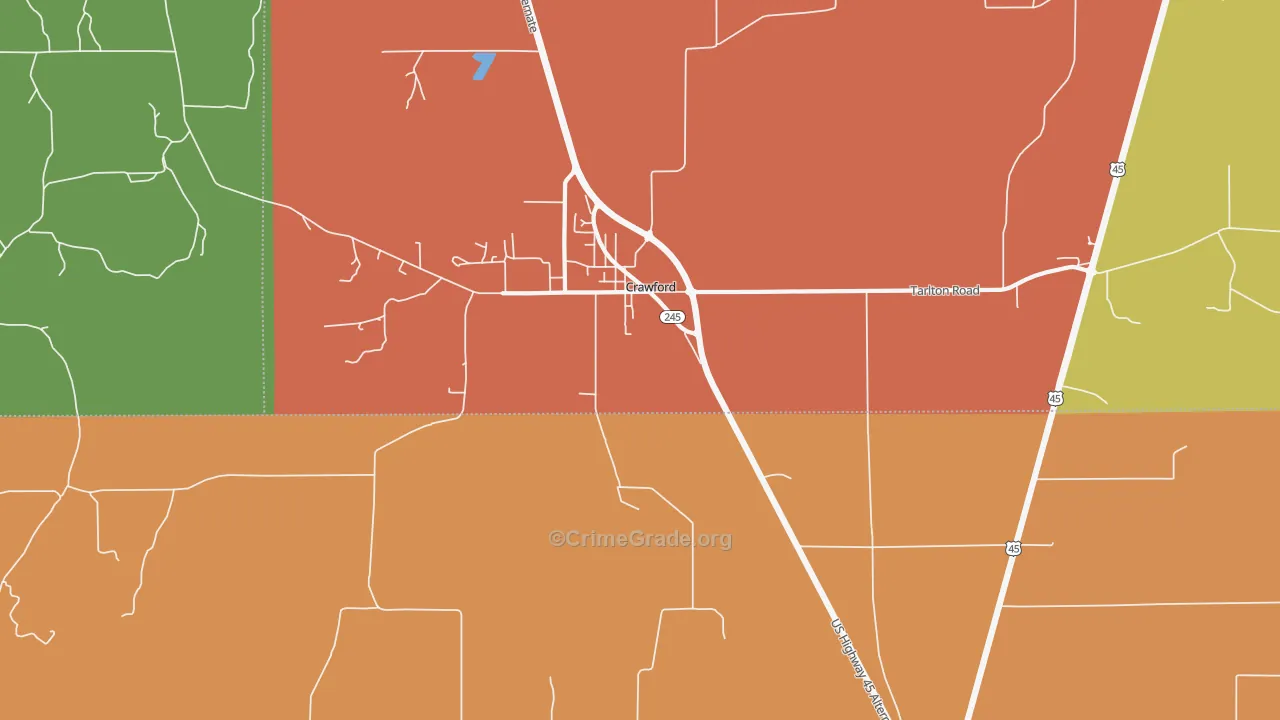 Trinity, MS Map of Vandalism Rates