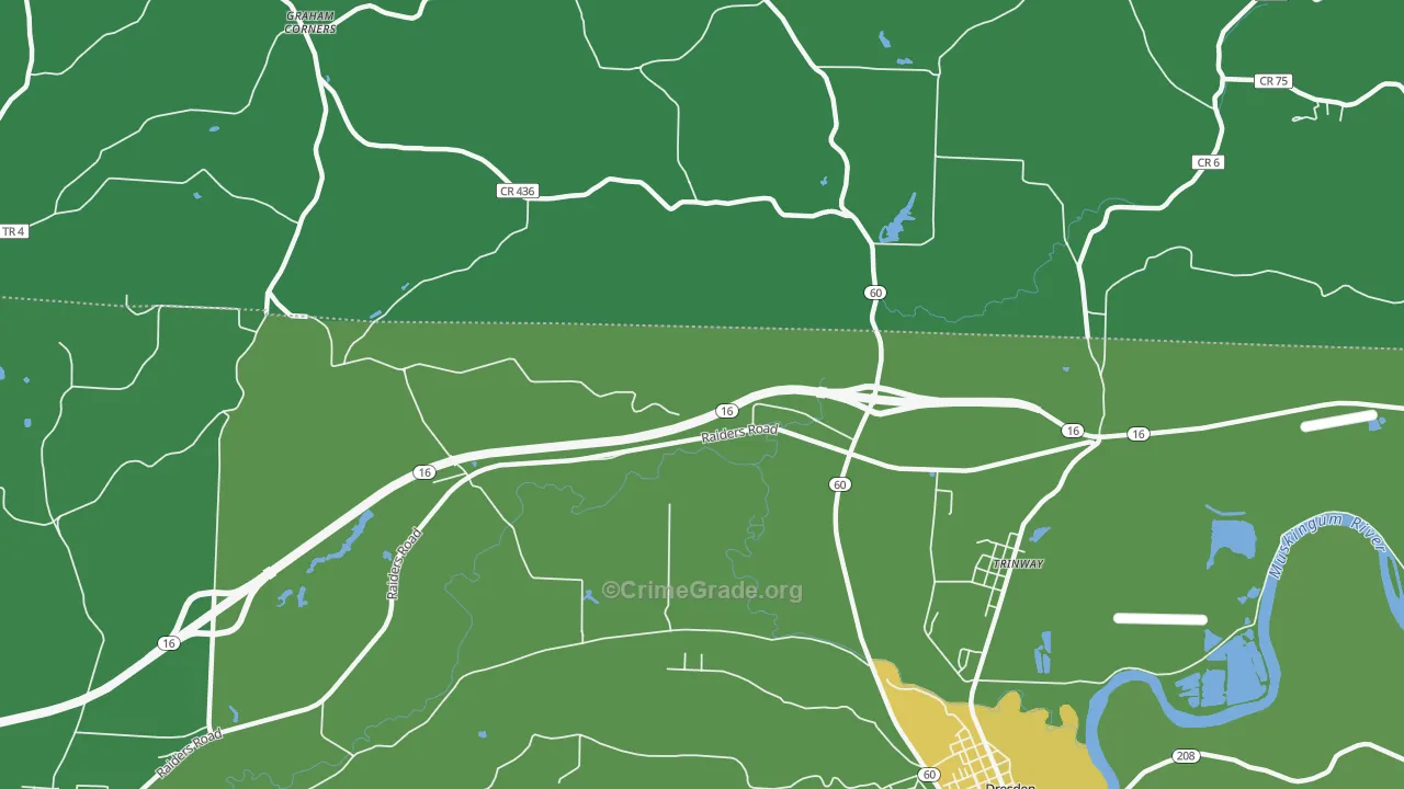 Trinway, OH Map of Vandalism Rates