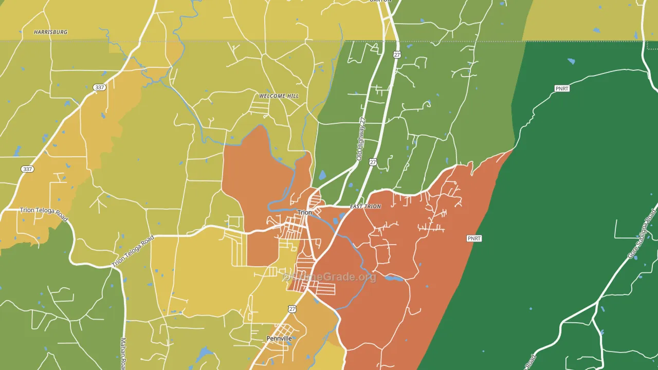 Trion, GA Map of Vandalism Rates