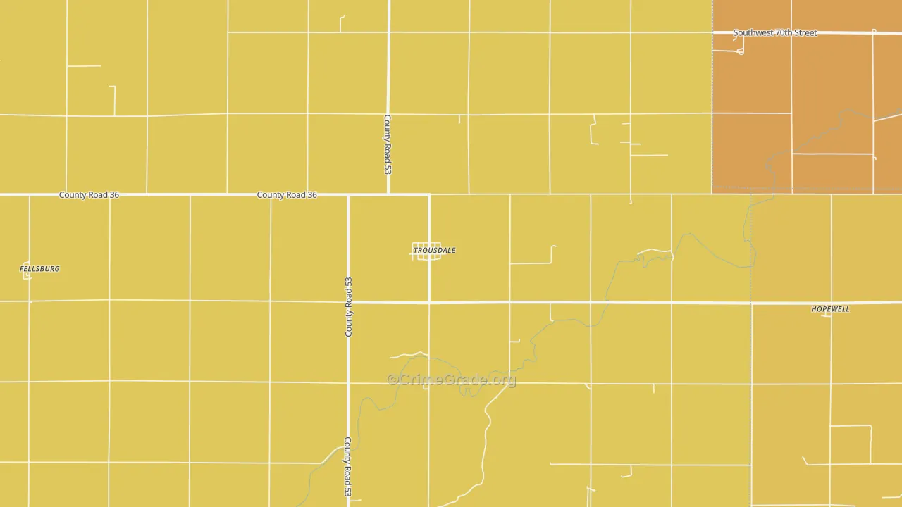 Trousdale, KS Map of Vandalism Rates