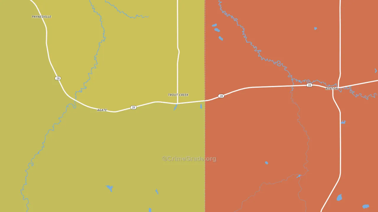 Trout Creek, MI Map of Vandalism Rates