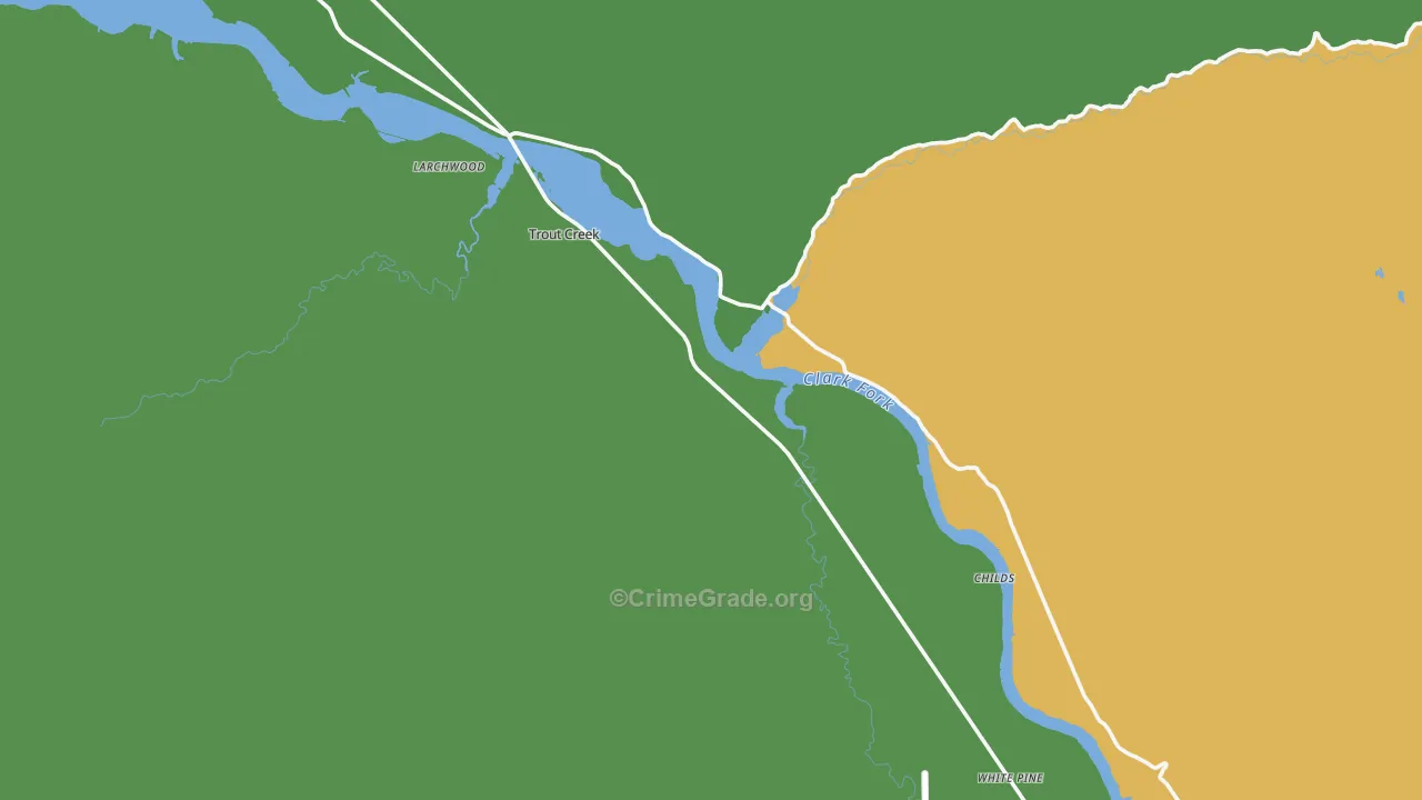 Trout Creek, MT Map of Vandalism Rates