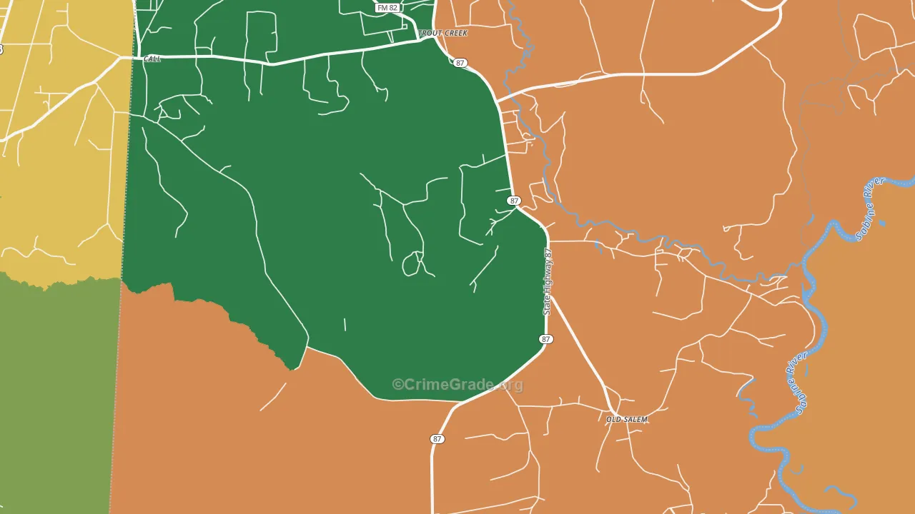 Trout Creek, TX Map of Vandalism Rates