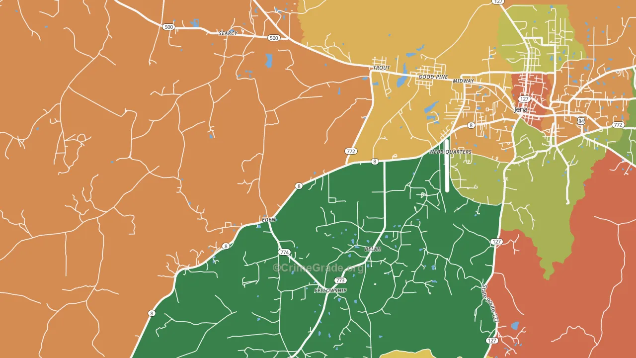 Trout, LA Map of Vandalism Rates