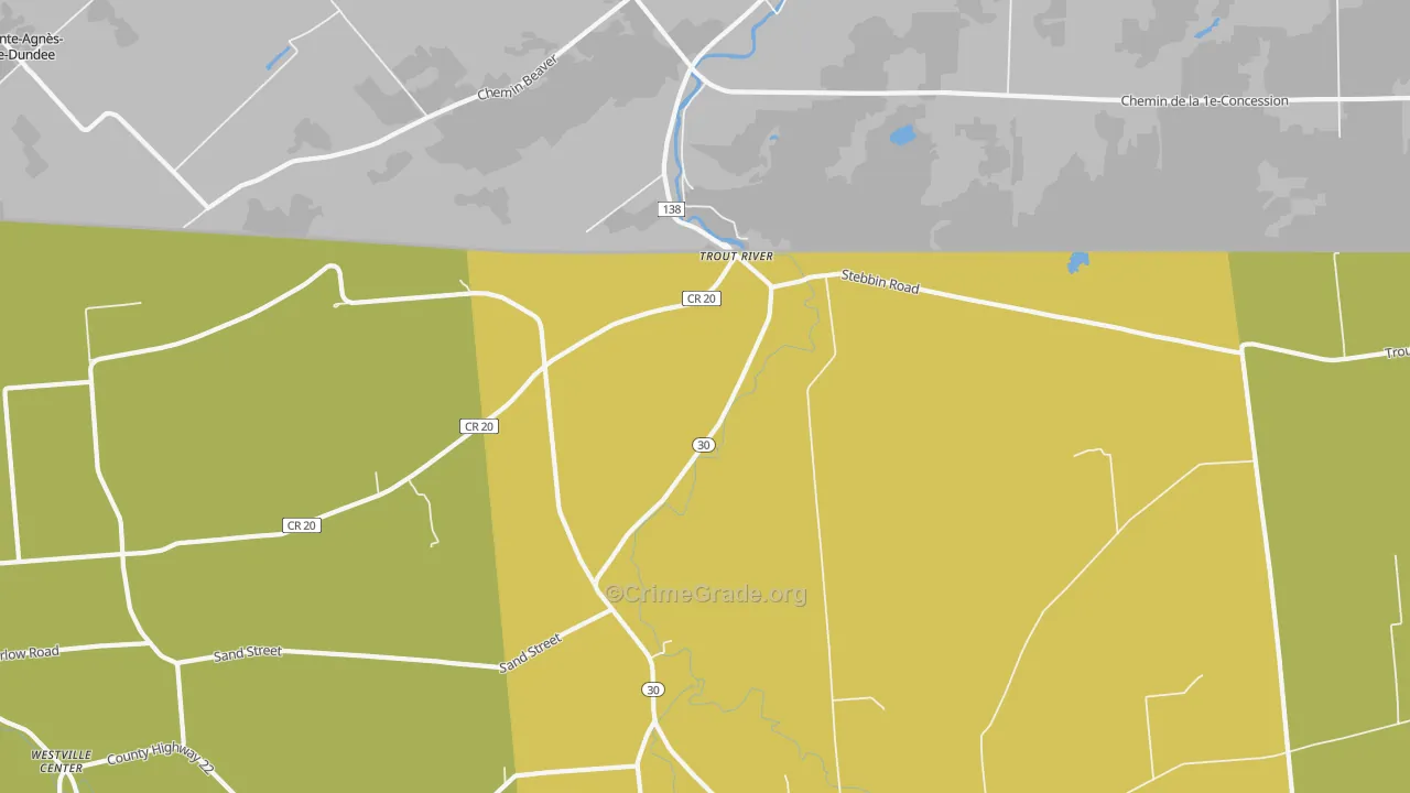 Trout River, NY Map of Vandalism Rates