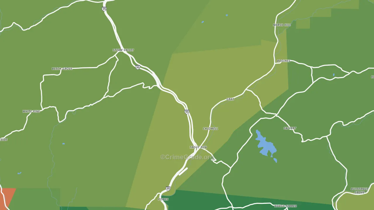 Trout Run, PA Map of Vandalism Rates