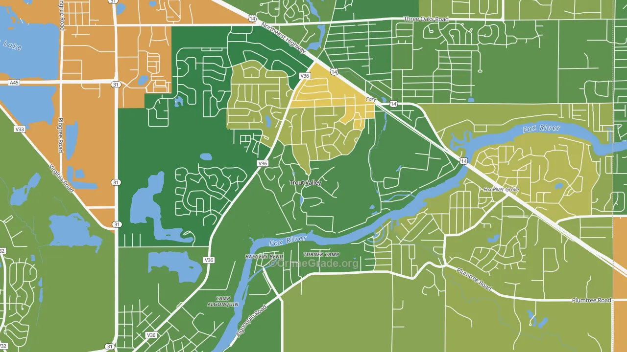 Trout Valley, IL Map of Vandalism Rates