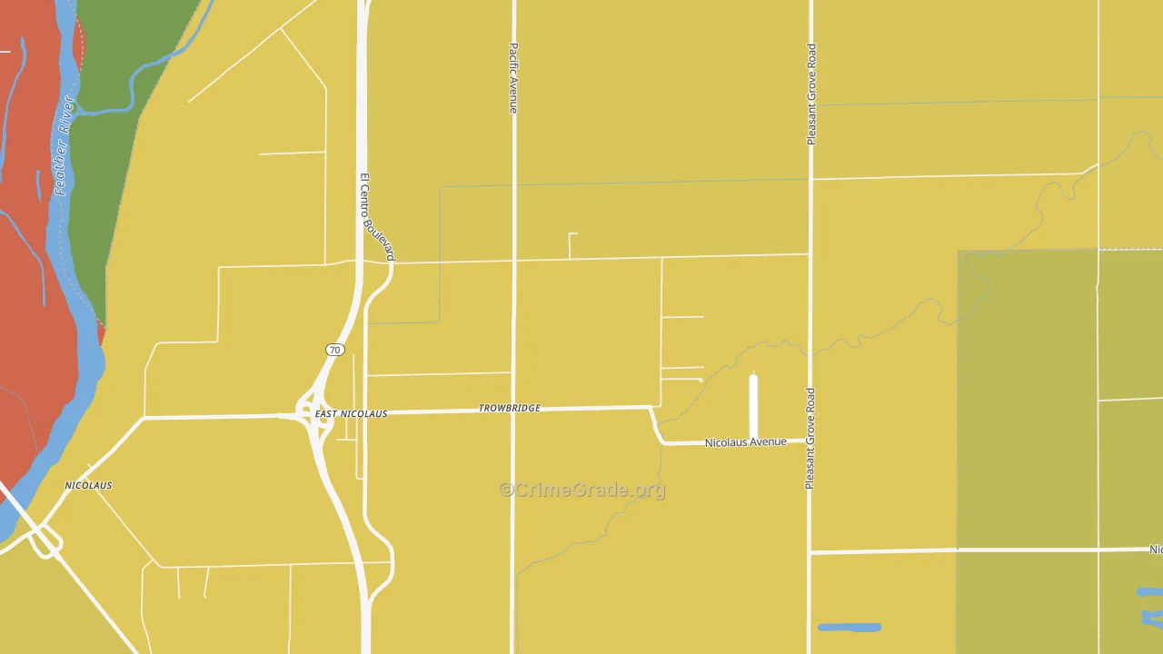 Trowbridge, CA Map of Vandalism Rates