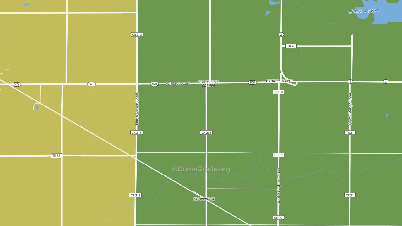 Trowbridge, OH Map of Vandalism Rates