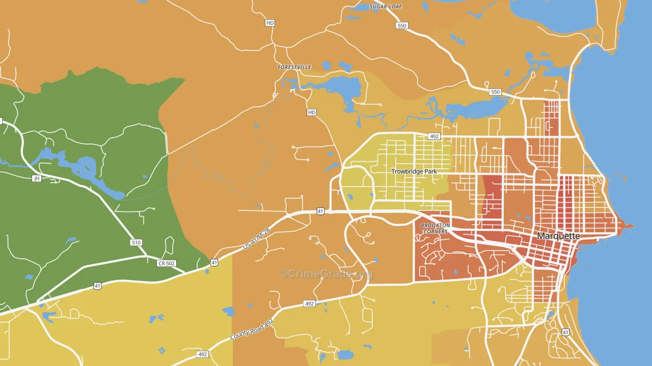 Trowbridge Park, MI Map of Vandalism Rates