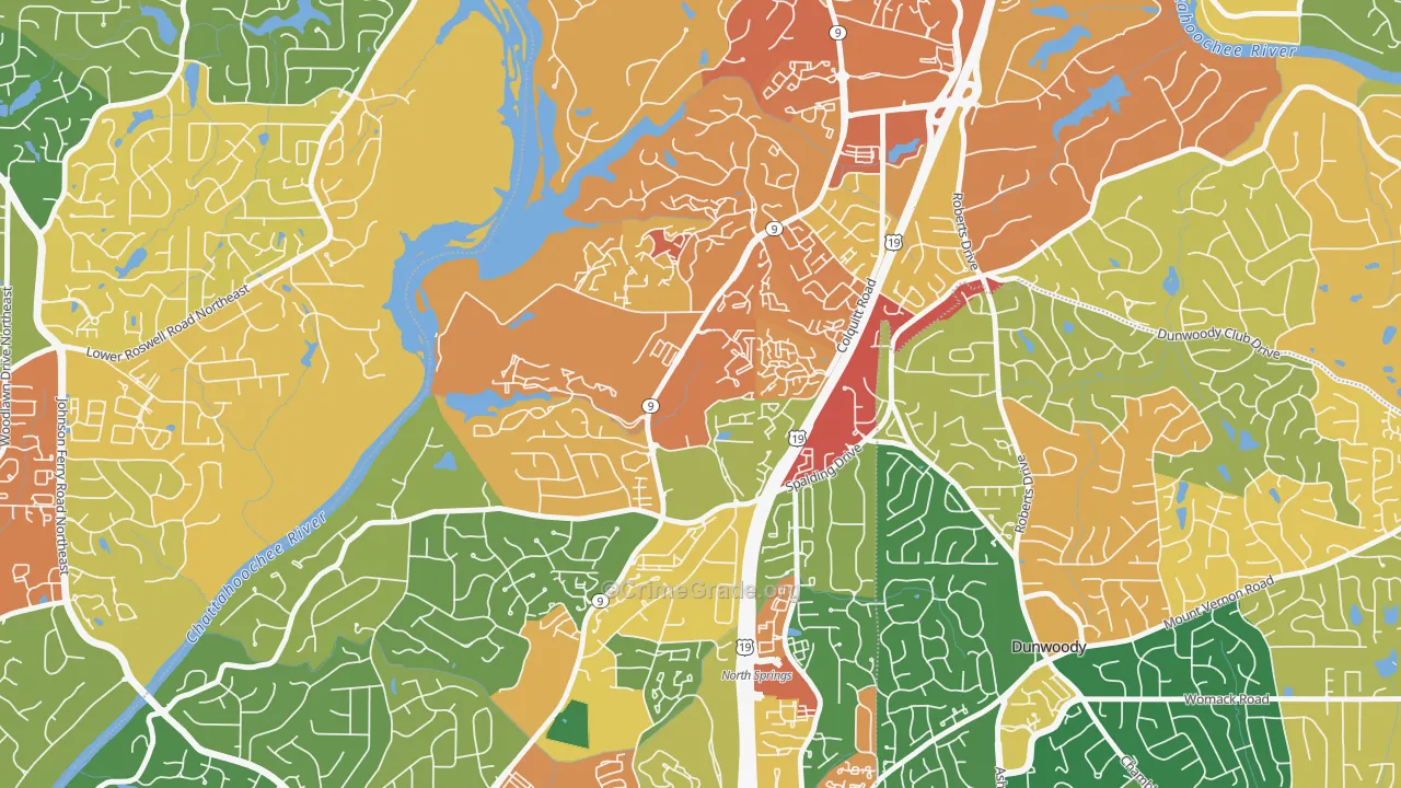 Trowbridge Square, Sandy Springs, GA Map of Vandalism Rates