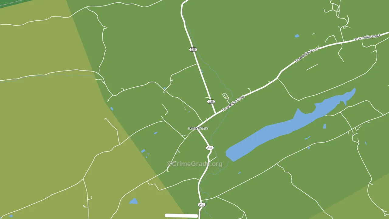 Troxelville, PA Map of Vandalism Rates