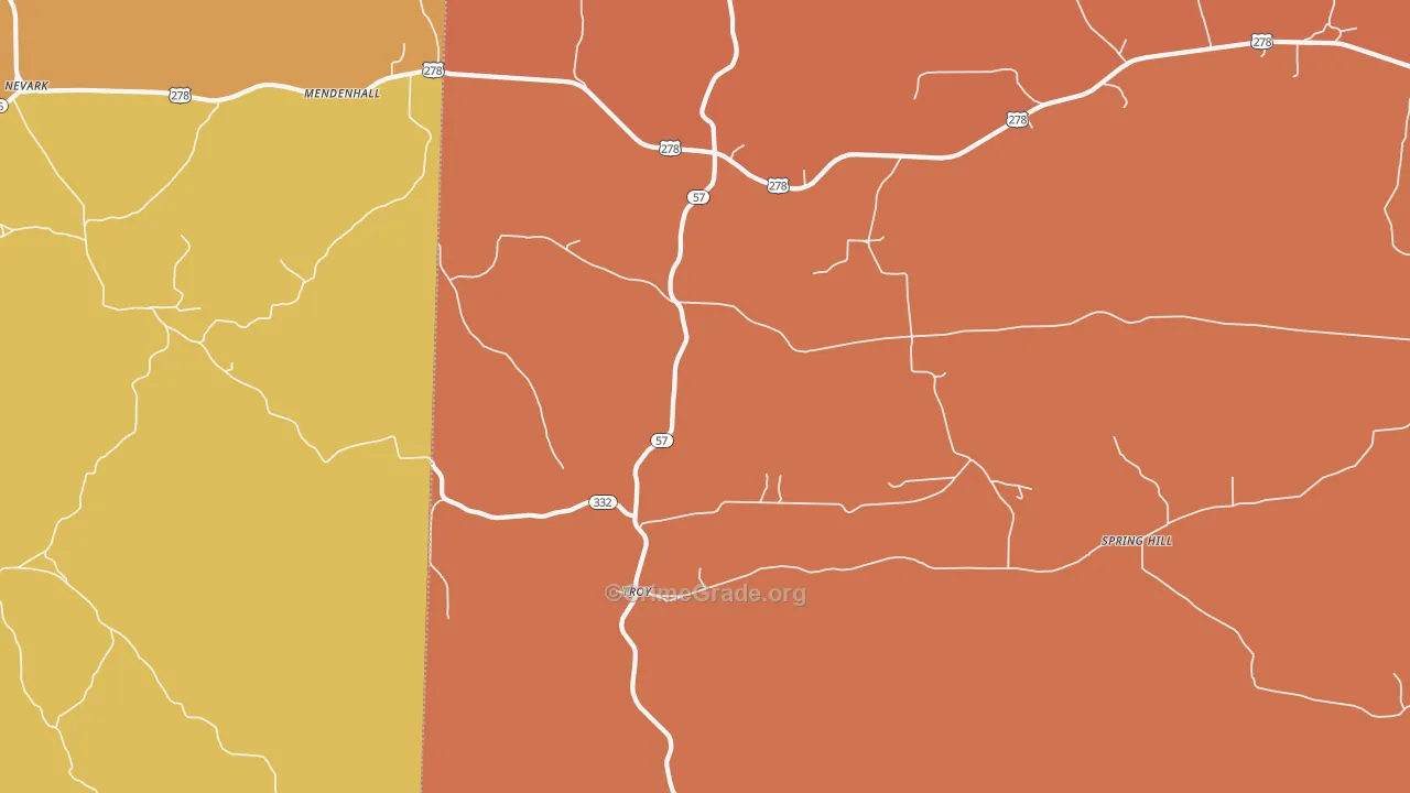 Troy, AR Map of Vandalism Rates