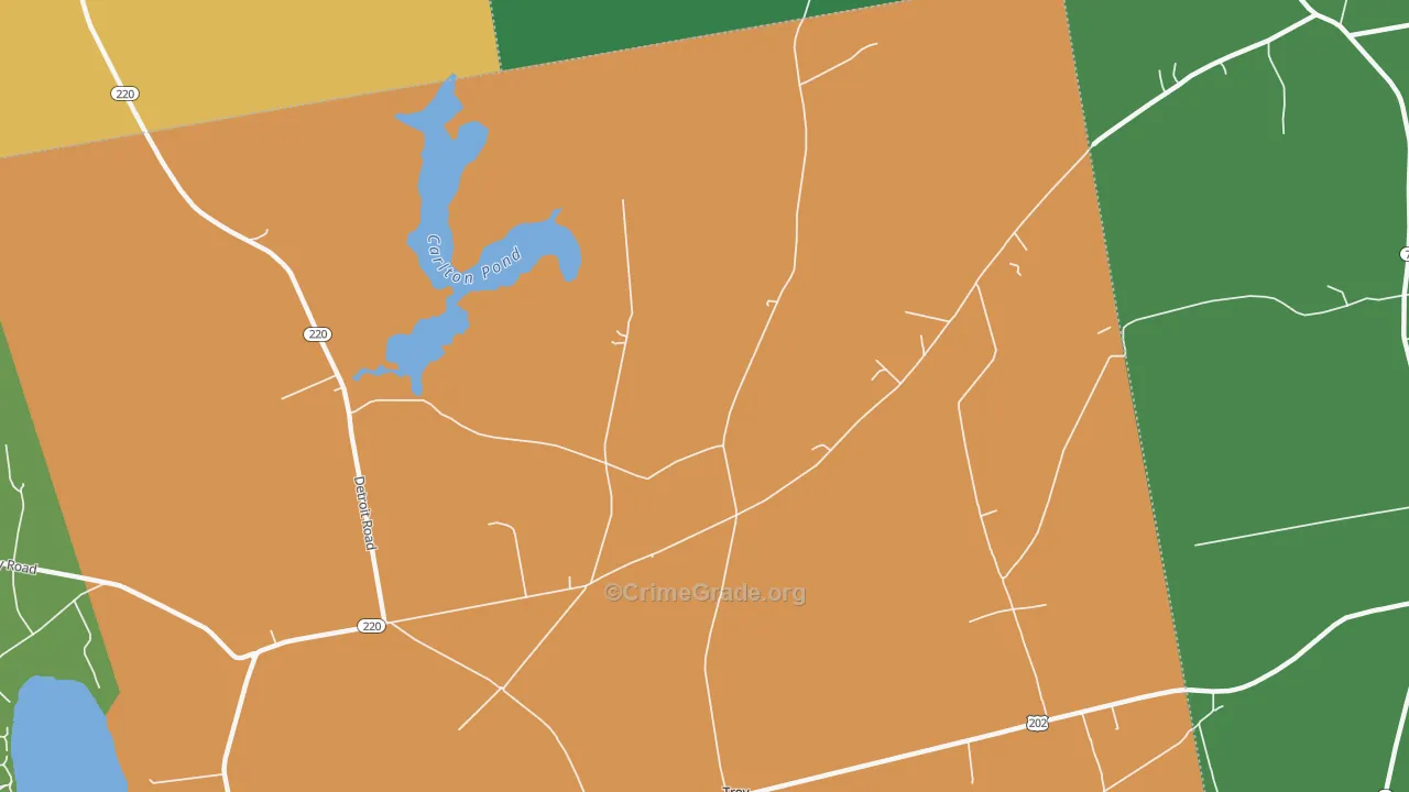 Troy Center, ME Map of Vandalism Rates