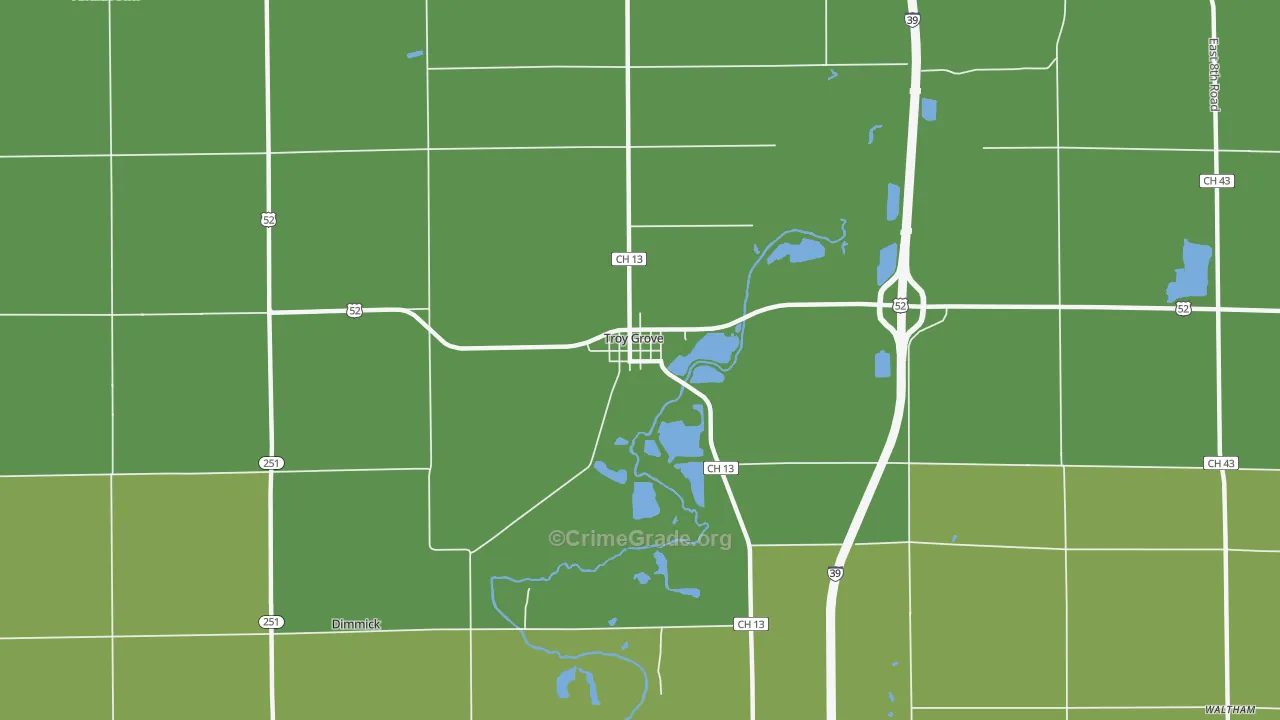 Troy Grove, IL Map of Vandalism Rates