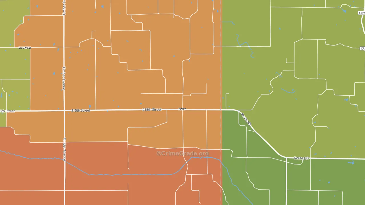 Troy, IA Map of Vandalism Rates