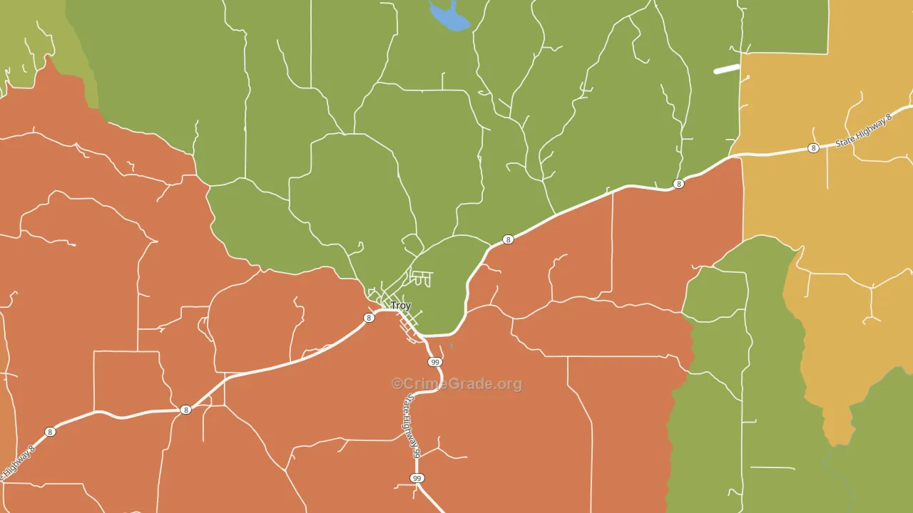 Troy, ID Map of Vandalism Rates
