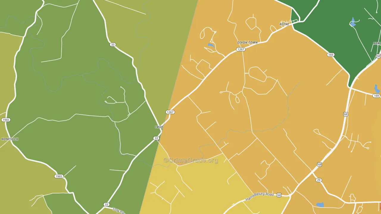 Troy, KY Map of Vandalism Rates
