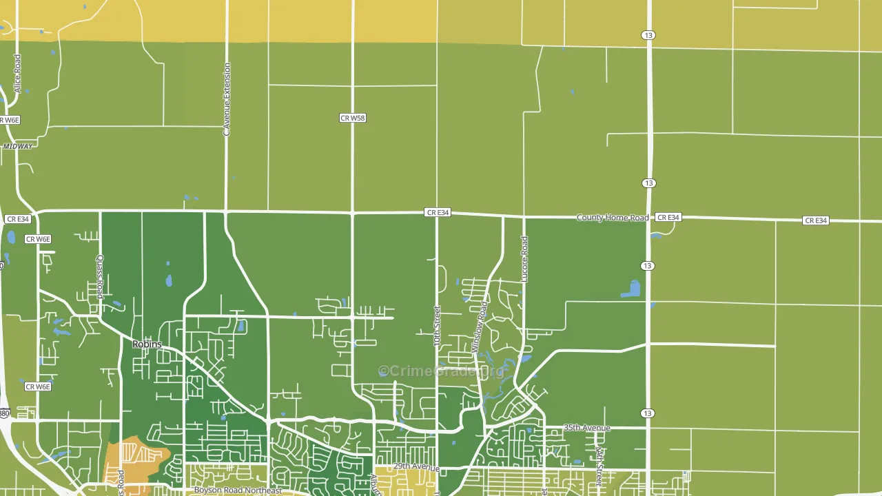 Troy Mills, IA Map of Vandalism Rates