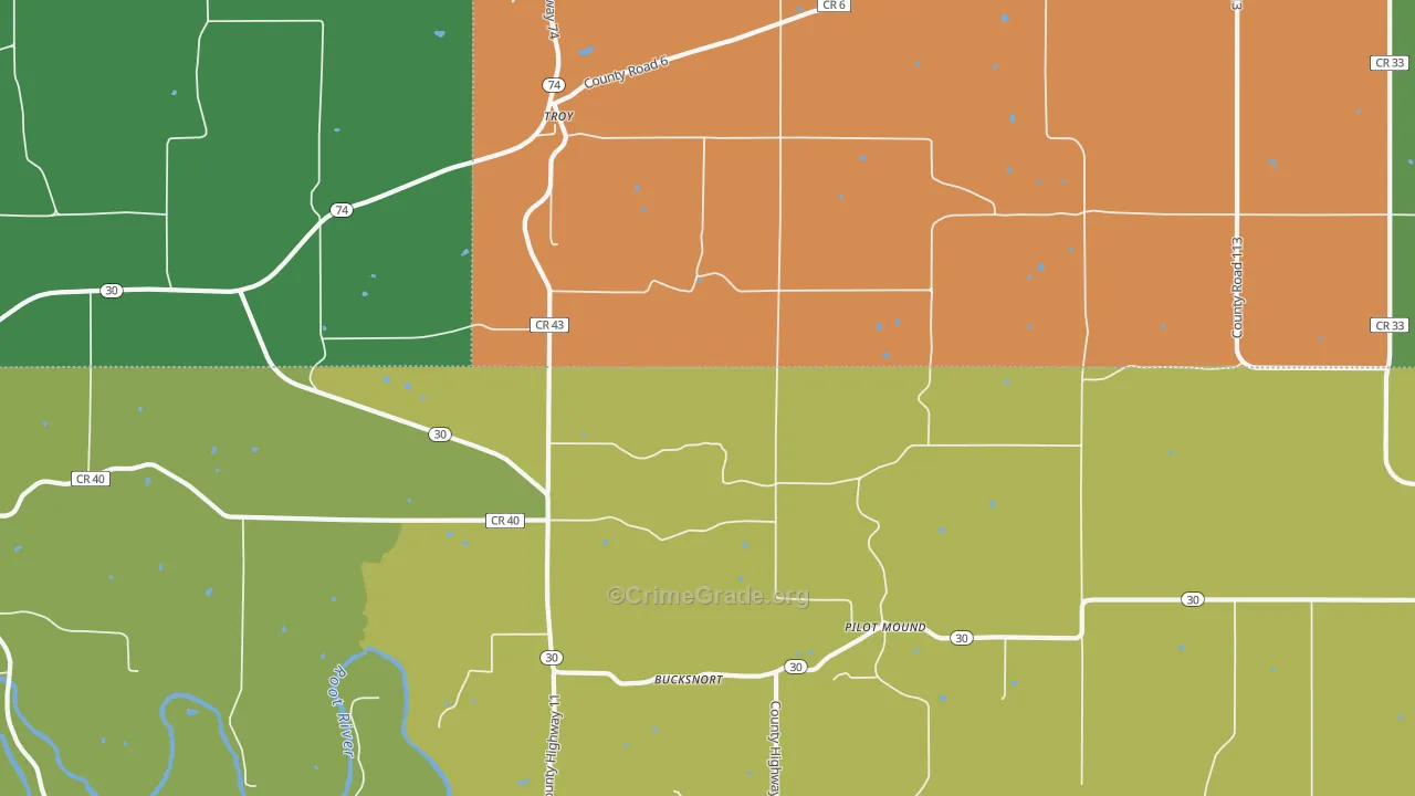 Troy, MN Map of Vandalism Rates