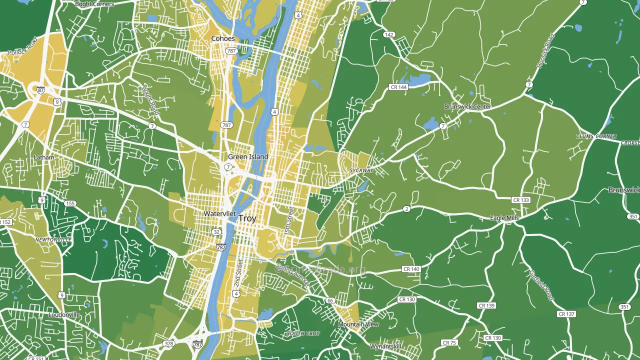Troy, NY Map of Vandalism Rates