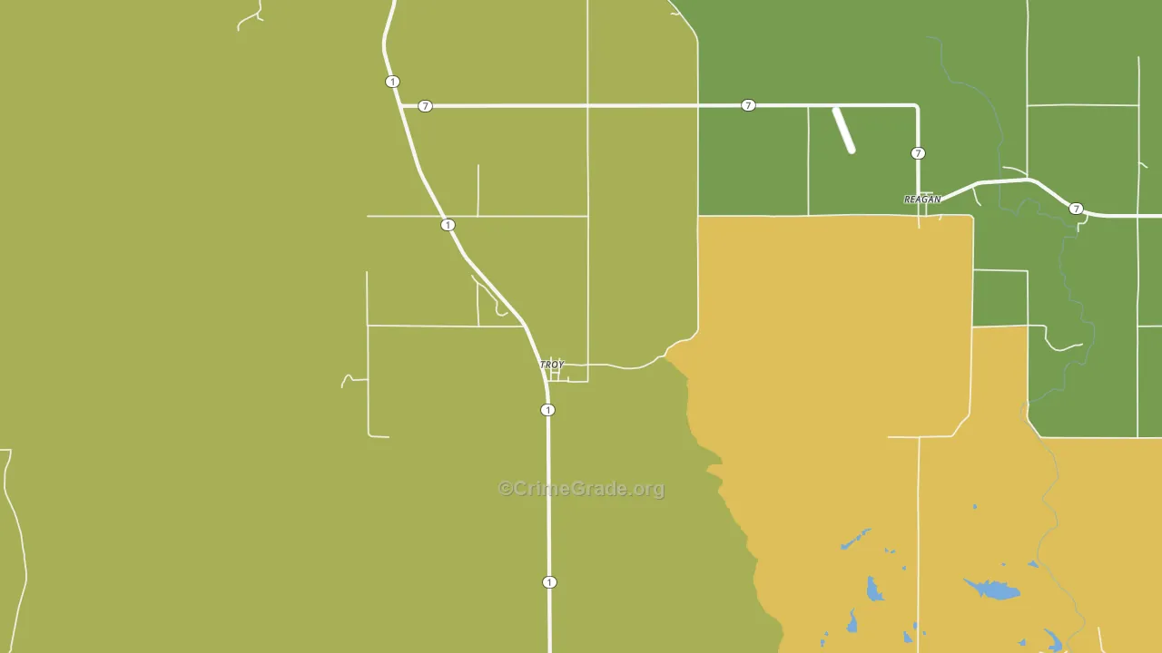 Troy, OK Map of Vandalism Rates