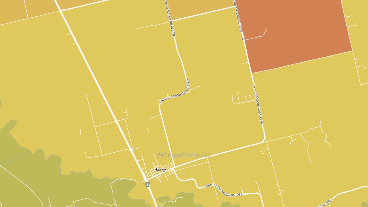 Truby, TX Map of Vandalism Rates