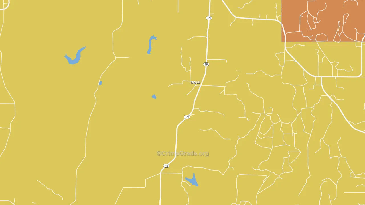 Truce, TX Map of Vandalism Rates